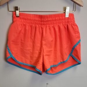 Danskin Now Orange Shorts with Blue Trim